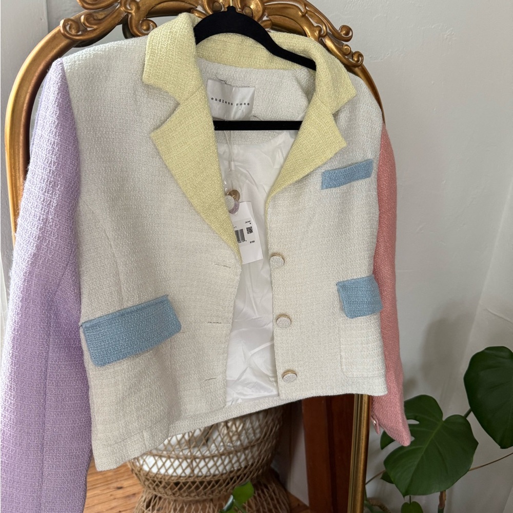 Endless Rose Pastel Tweed Blazer